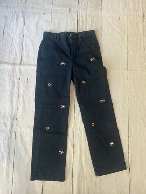 Vineyard Vines Navy Chinos with Embroidered wreath whale xmas size 12 boys